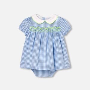 Jacadi Gingham Baby Dress with Bloomers